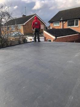 A flat roofing job