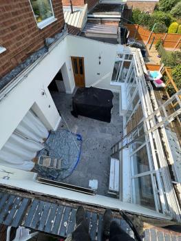 Before image of a house extension roof